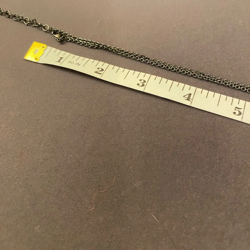 Women's signed Suen Black Chain Lariat Necklace with Opalescent Pendant - Picture 7 of 8